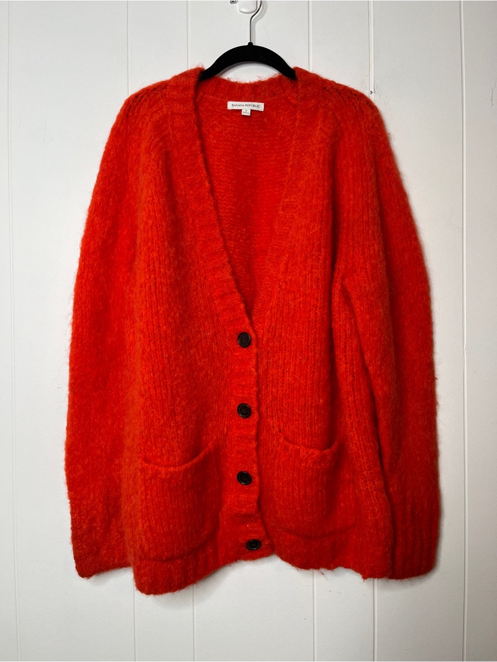 Banana Republic Cozy Women's Orange Alpaca-Blend Cardigan Sweater Size S